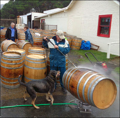 annual cleaning of wine barrels